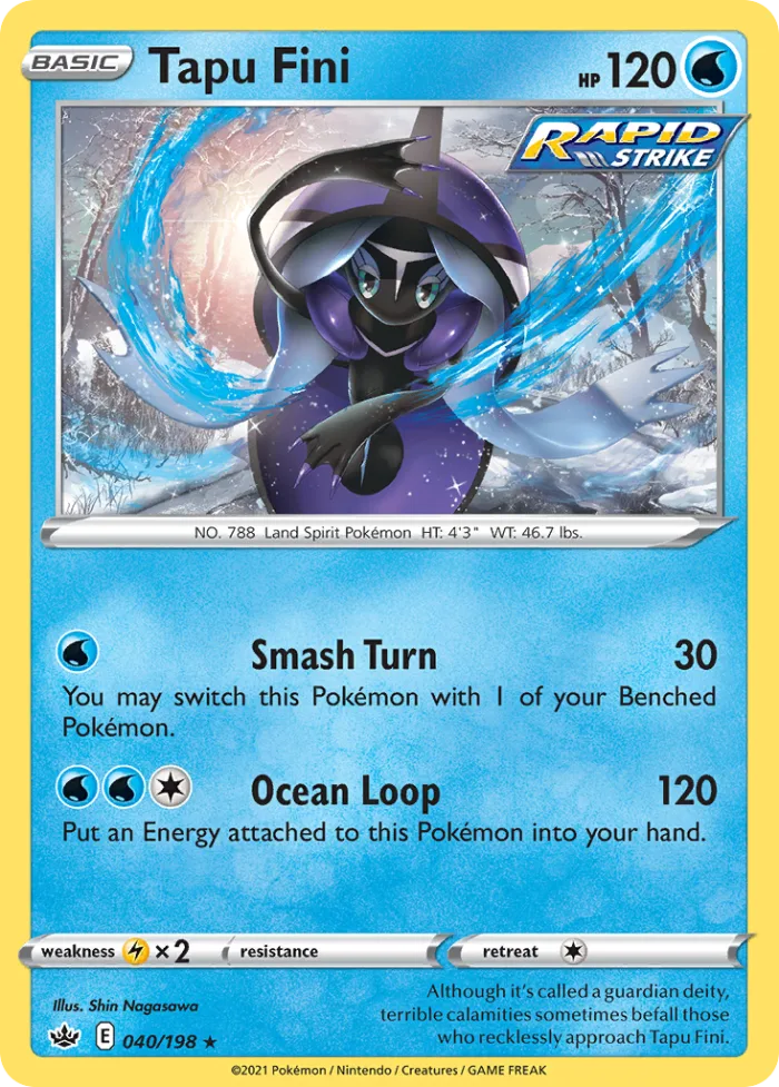 Tapu Fini #40 Chilling Reign Pokemon card
