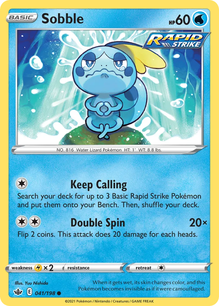 Sobble #41 Chilling Reign Pokemon card