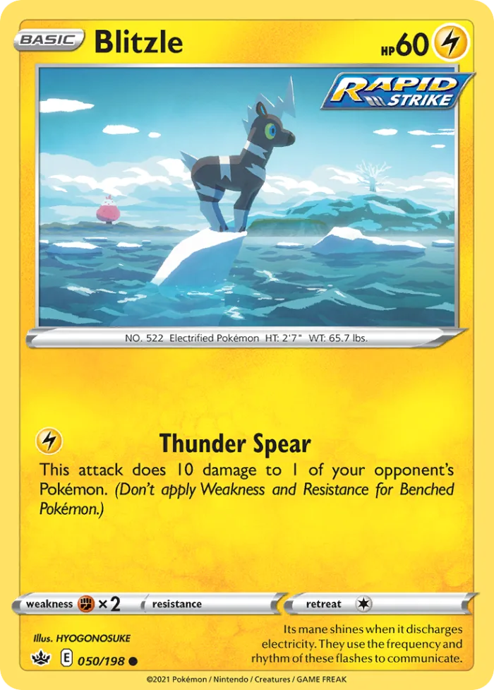 Blitzle #50 Chilling Reign Pokemon card