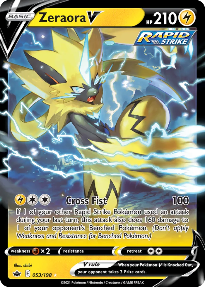 Zeraora V #53 Chilling Reign Pokemon card