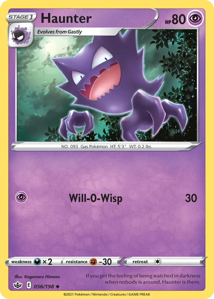 Haunter #56 Chilling Reign Pokemon card