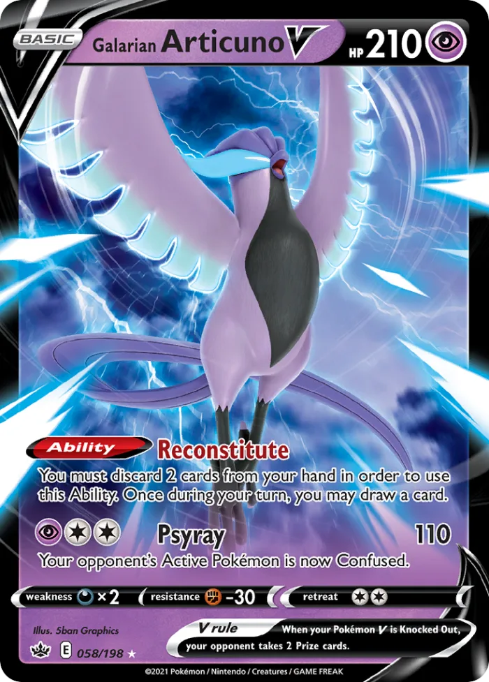 Galarian Articuno V #58 Chilling Reign Pokemon card