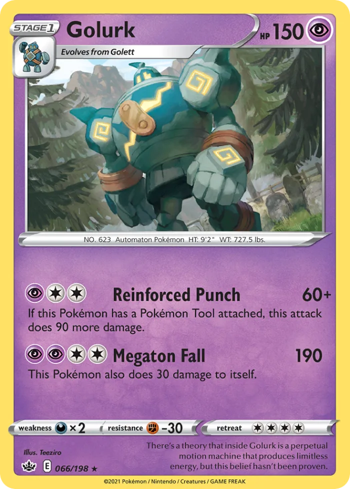 Golurk #66 Chilling Reign Pokemon card