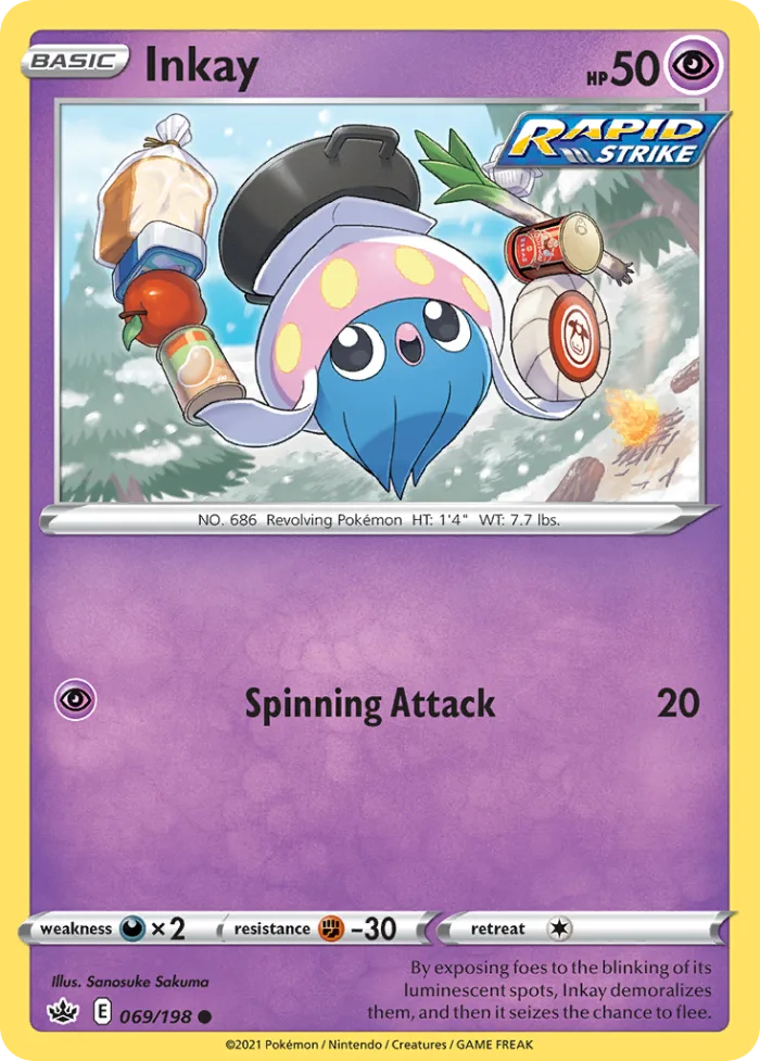 Inkay #69 Chilling Reign Pokemon card