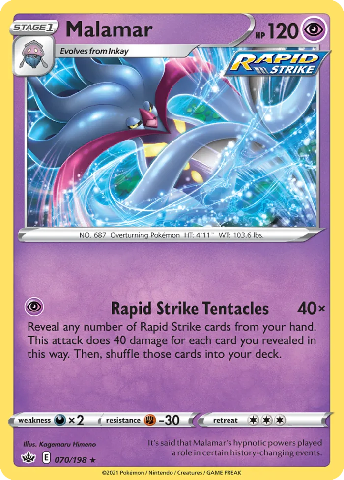 Malamar #70 Chilling Reign Pokemon card