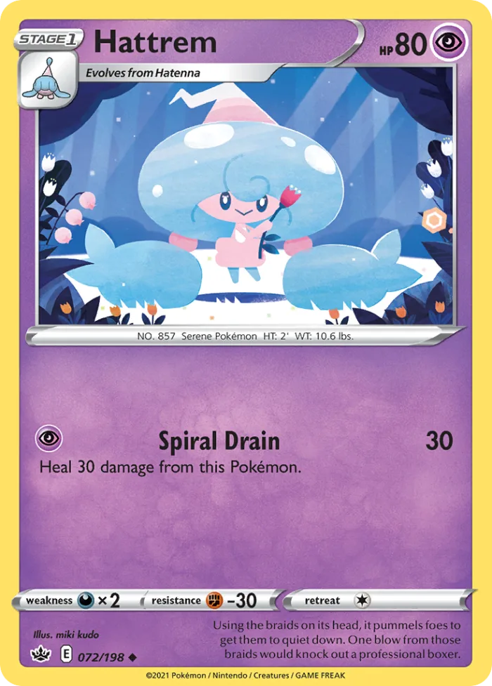 Hattrem #72 Chilling Reign Pokemon card