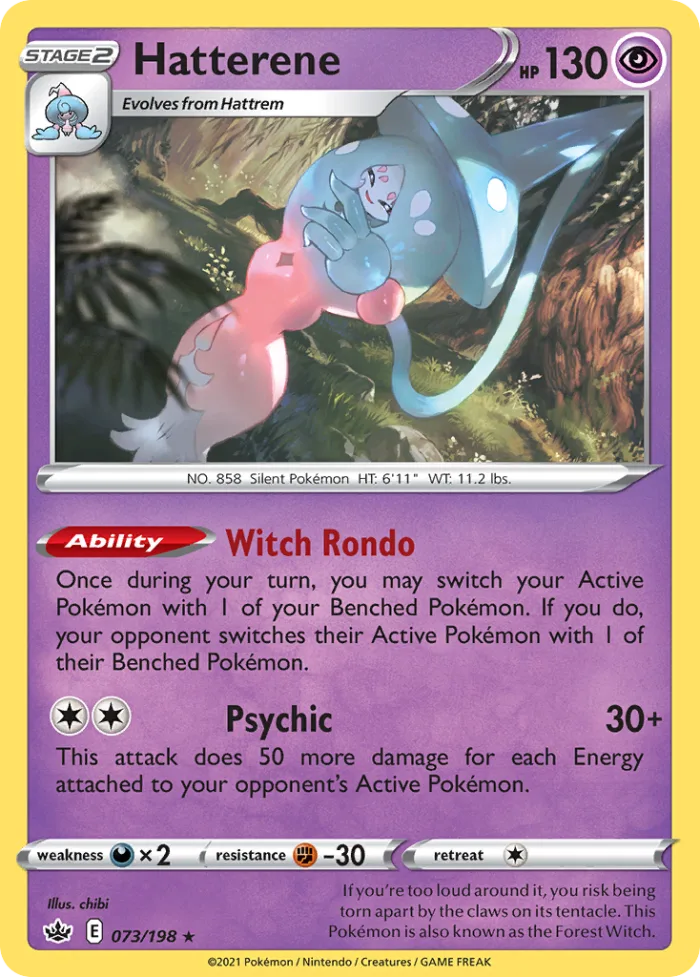Hatterene #73 Chilling Reign Pokemon card