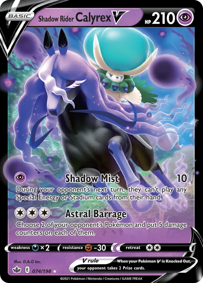 Shadow Rider Calyrex V #74 Chilling Reign Pokemon card