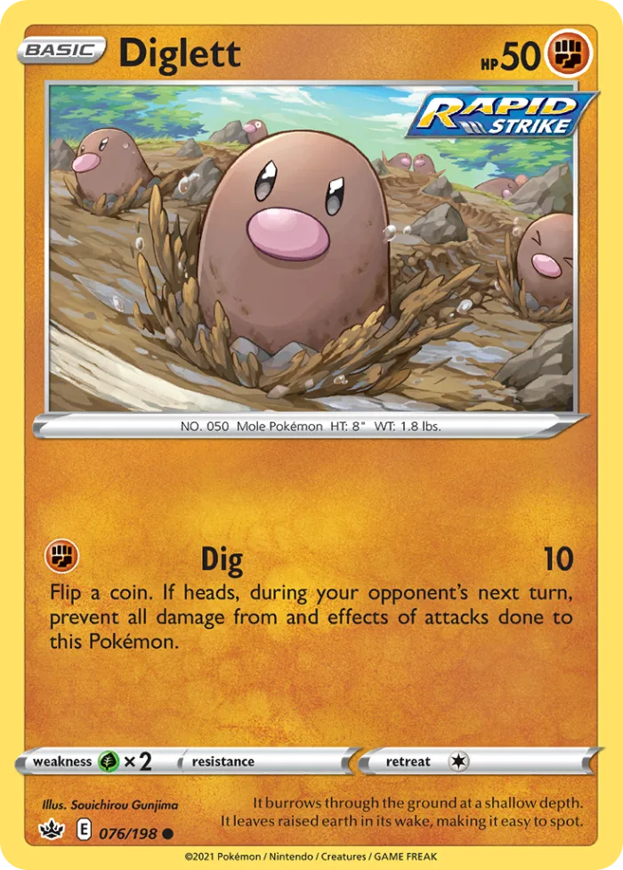 Diglett #76 Chilling Reign Pokemon card