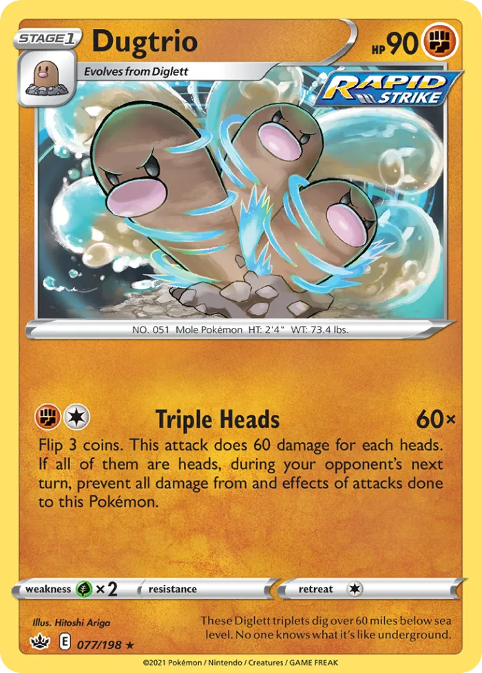 Dugtrio #77 Chilling Reign Pokemon card