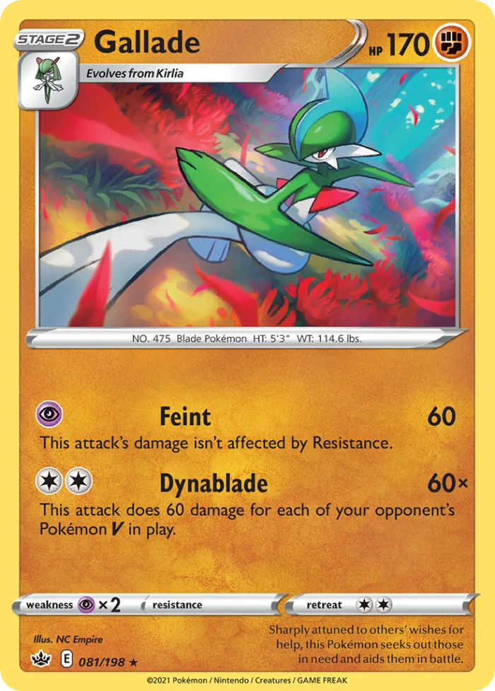 Gallade #81 Chilling Reign Pokemon card