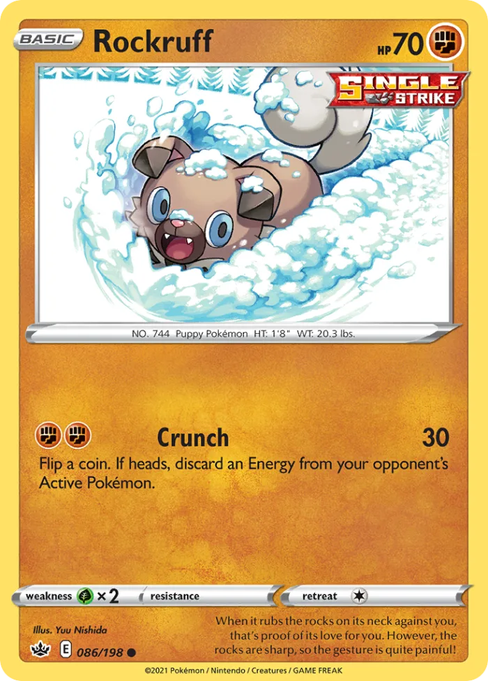 Rockruff #86 Chilling Reign Pokemon card