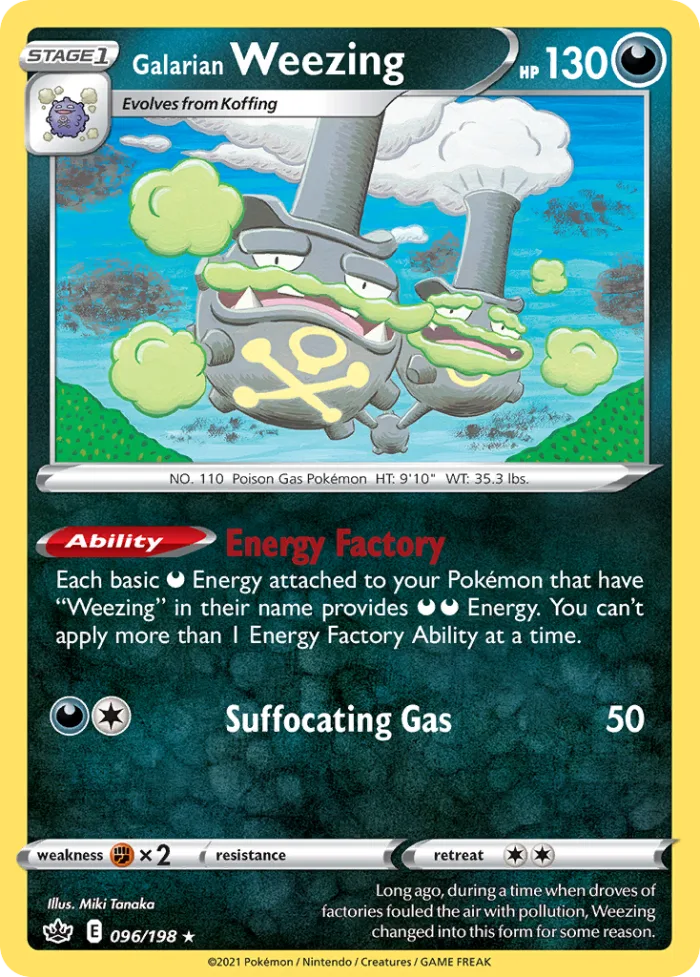 Galarian Weezing #96 Chilling Reign Pokemon card