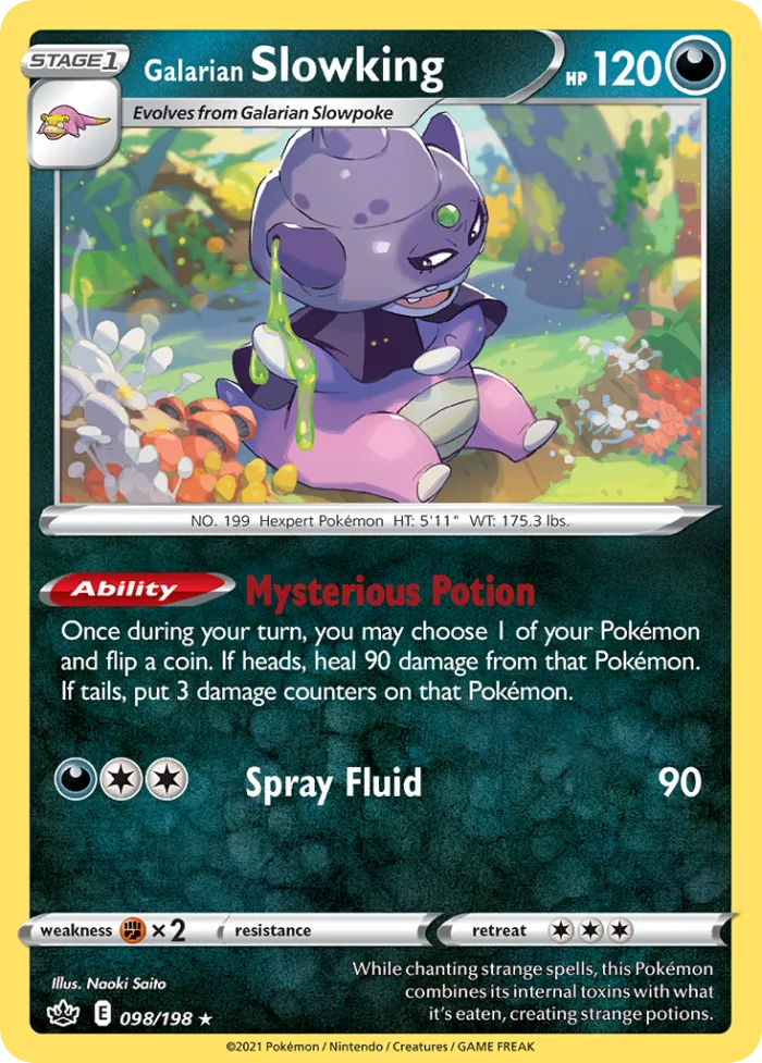 Galarian Slowking #98 Chilling Reign Pokemon card