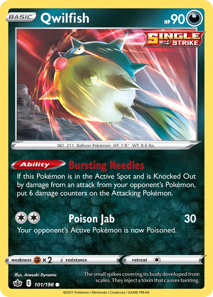 Qwilfish #101 Chilling Reign Pokemon card