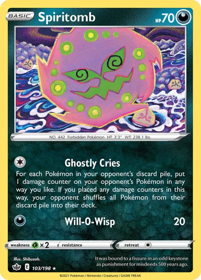 Spiritomb #103 Chilling Reign Pokemon card