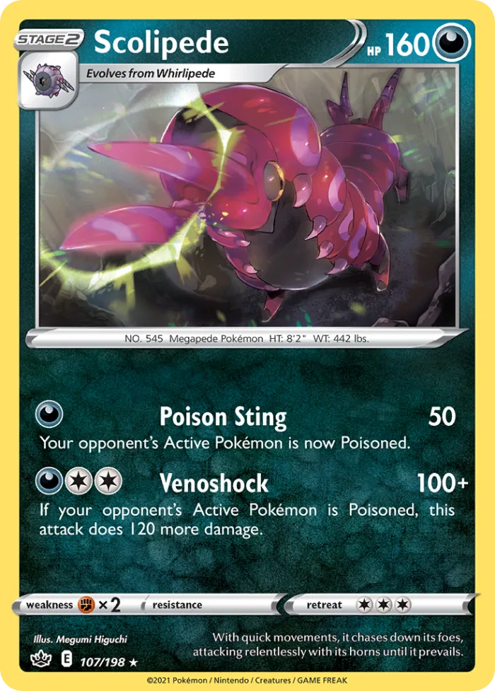 Scolipede #107 Chilling Reign Pokemon card