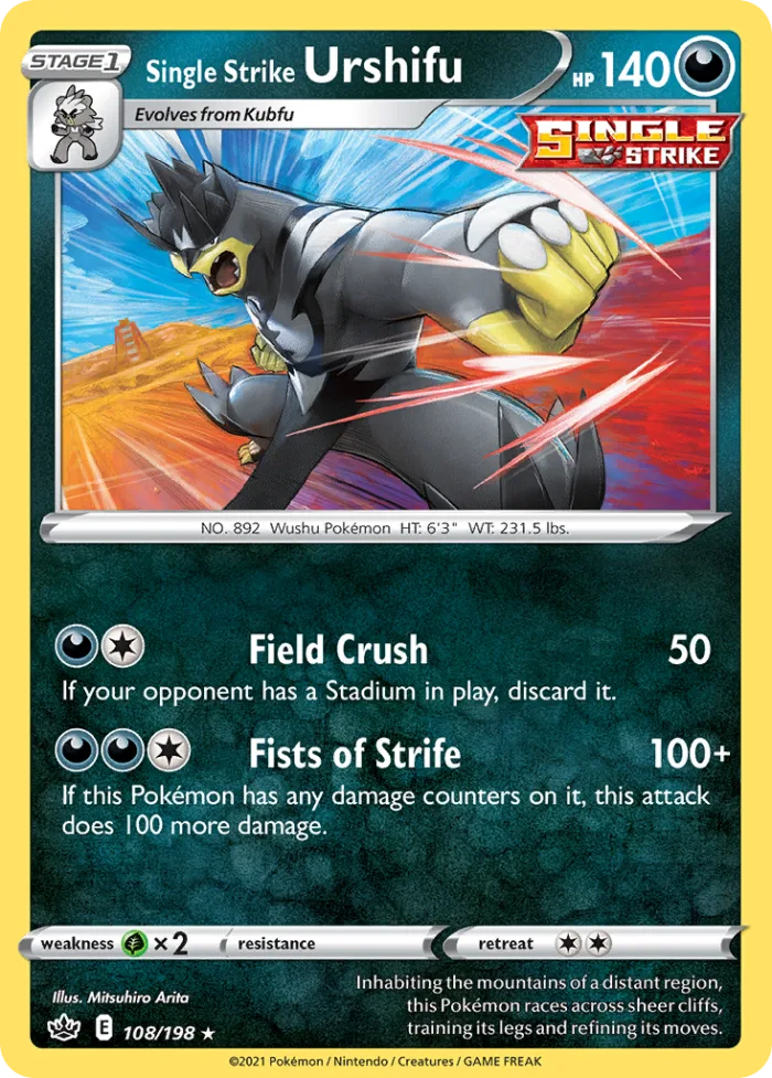 Single Strike Urshifu #108 Chilling Reign Pokemon card