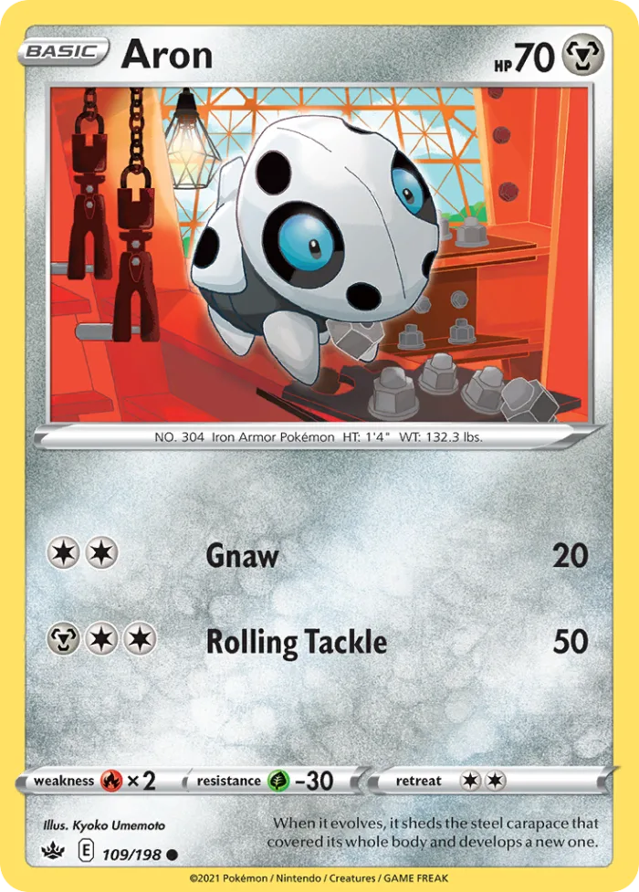 Aron #109 Chilling Reign Pokemon card
