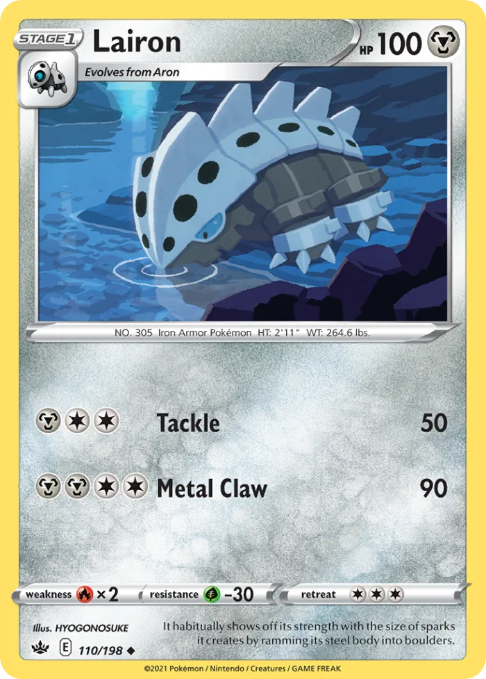 Lairon #110 Chilling Reign Pokemon card