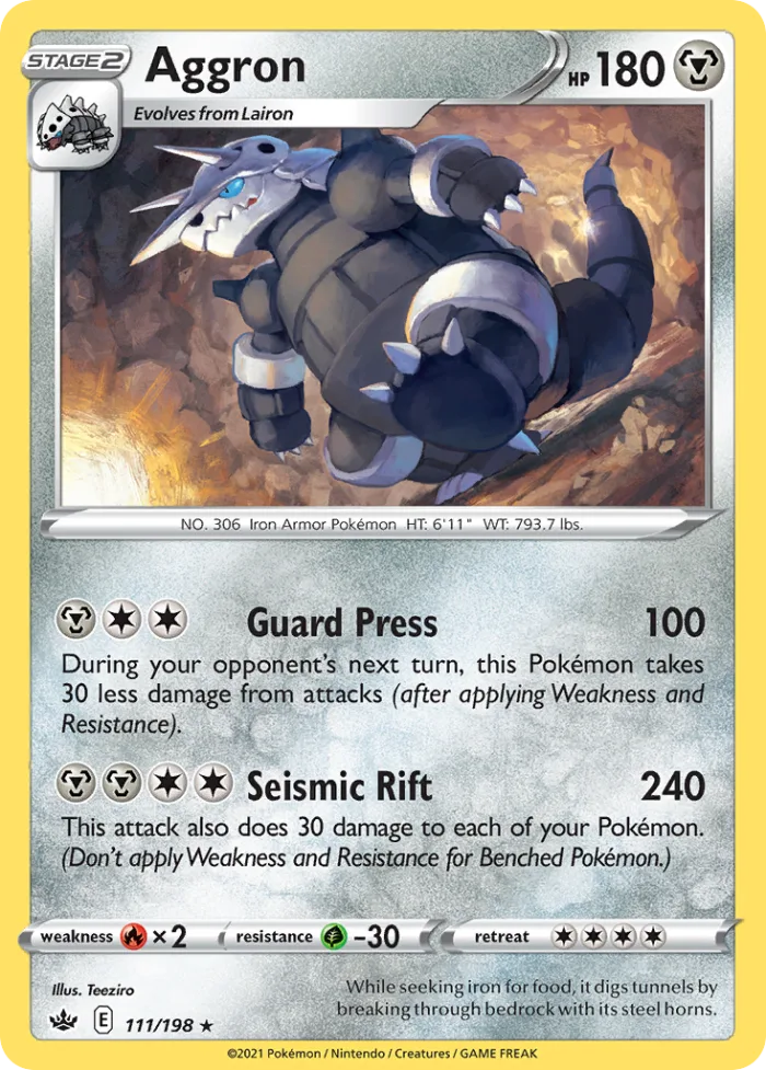 Aggron #111 Chilling Reign Pokemon card
