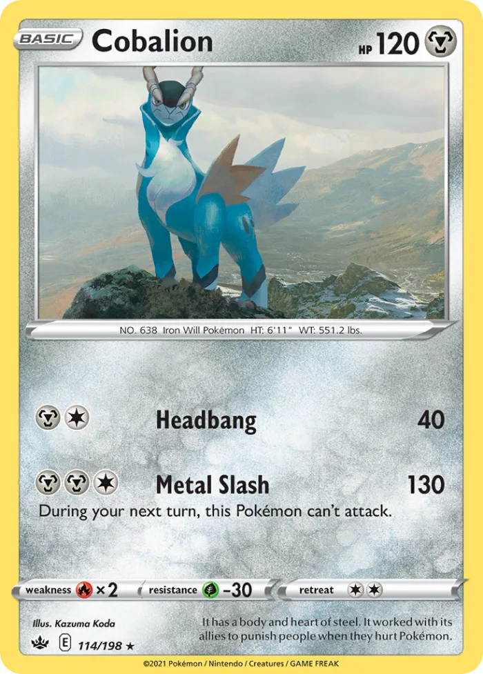 Cobalion #114 Chilling Reign Pokemon card
