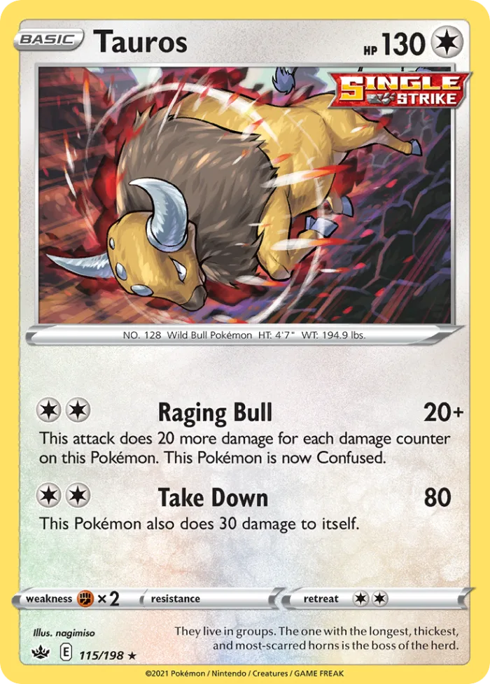 Tauros #115 Chilling Reign Pokemon card