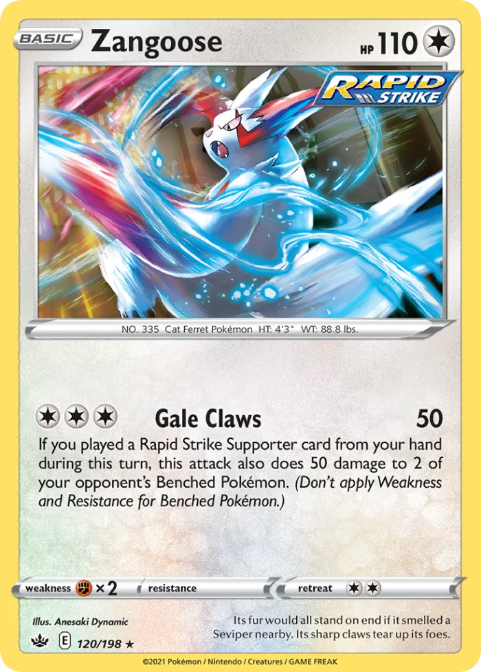 Zangoose #120 Chilling Reign Pokemon card