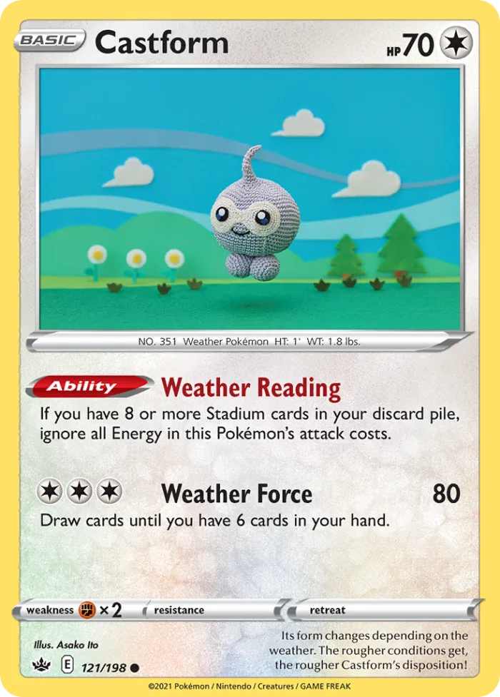 Castform #121 Chilling Reign Pokemon card