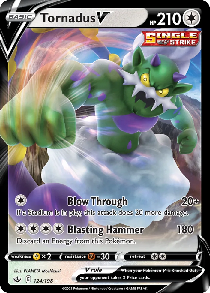 Tornadus V #124 Chilling Reign Pokemon card