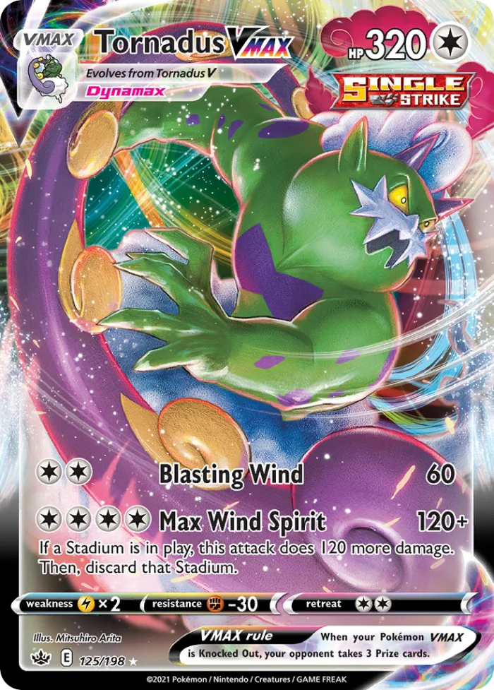 Tornadus VMAX #125 Chilling Reign Pokemon card