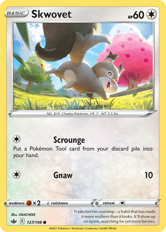 Skwovet #127 Chilling Reign Pokemon card