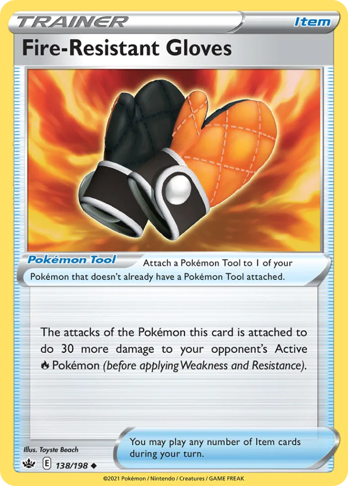 Fire-Resistant Gloves #138 Chilling Reign Pokemon card