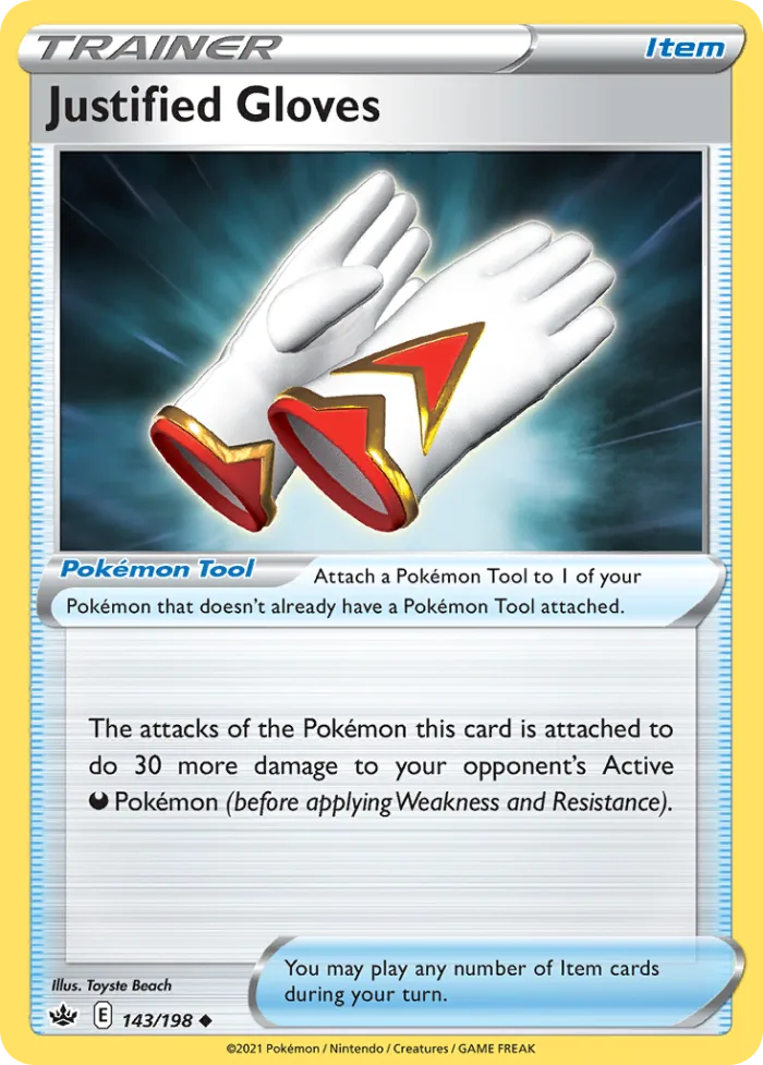 Justified Gloves #143 Chilling Reign Pokemon card