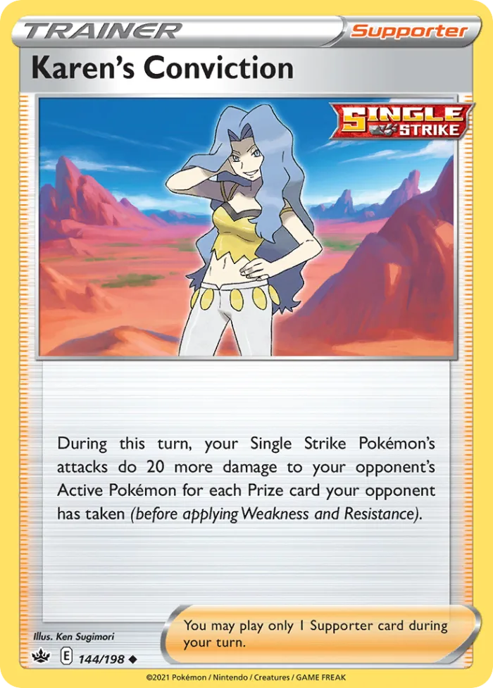 Karen's Conviction #144 Chilling Reign Pokemon card
