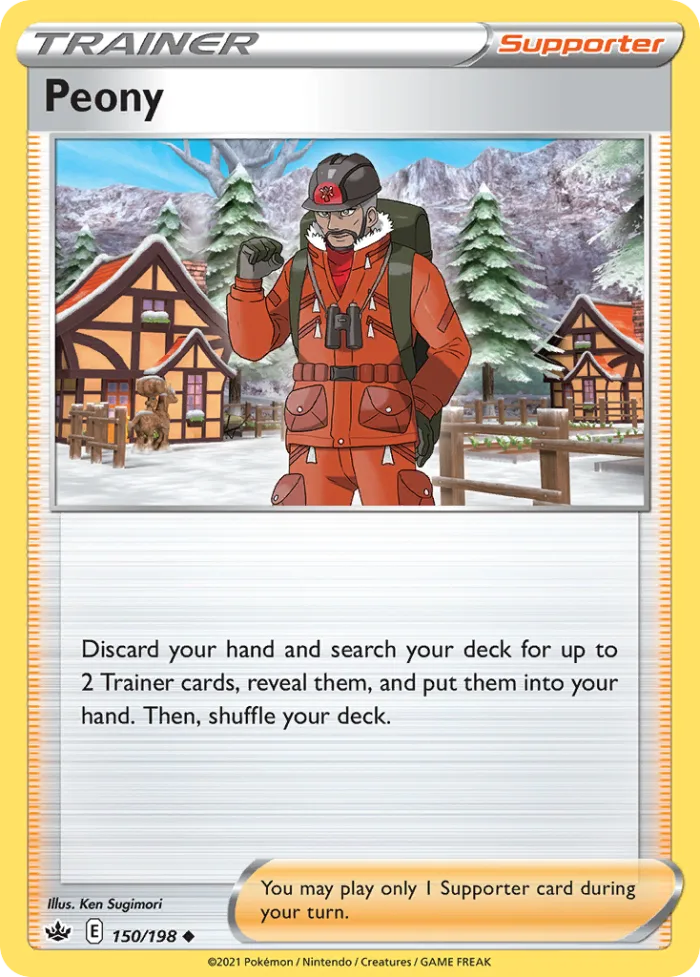 Peony #150 Chilling Reign Pokemon card