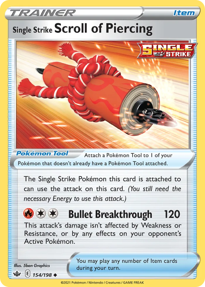 Single Strike Scroll of Piercing #154 Chilling Reign Pokemon card