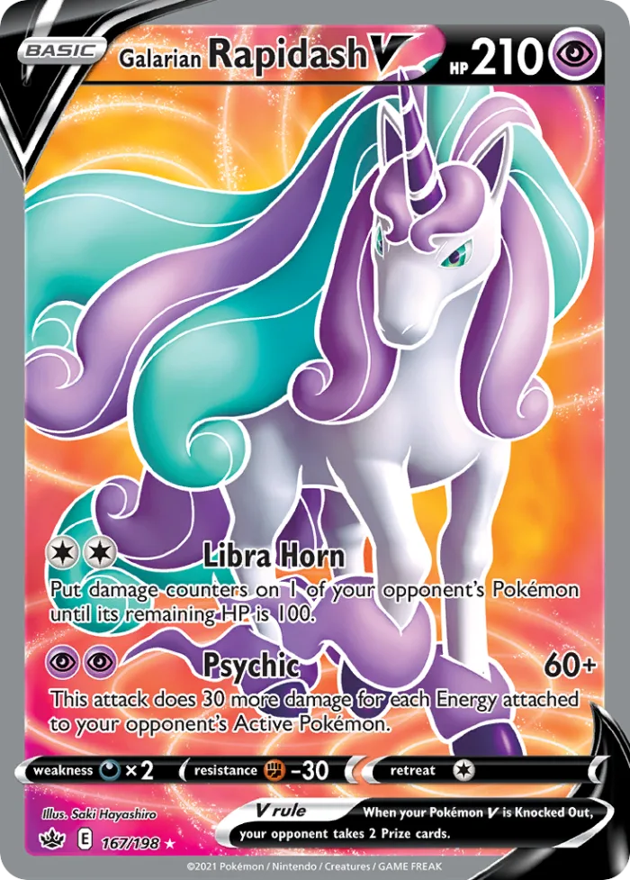 Galarian Rapidash V #167 Chilling Reign Pokemon card