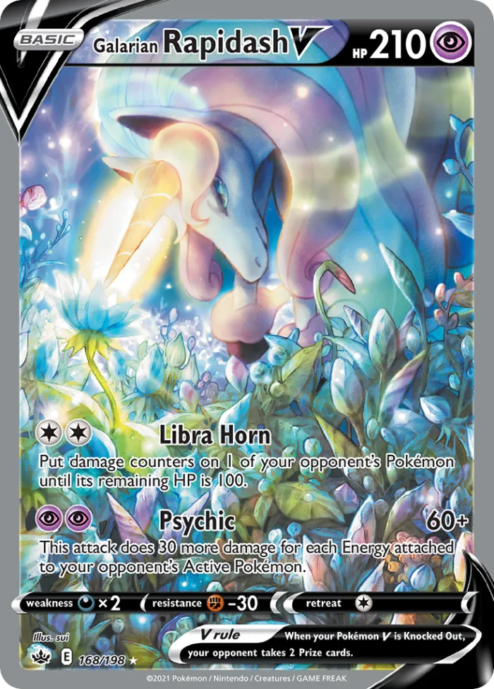 Galarian Rapidash V #168 Chilling Reign Pokemon card