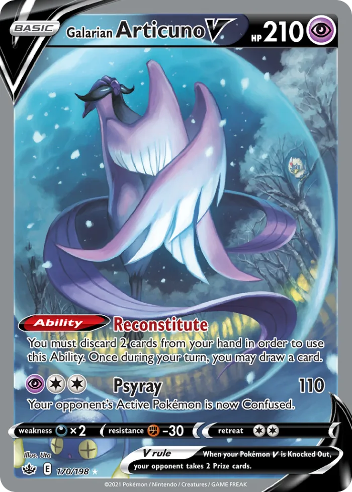 Galarian Articuno V #170 Chilling Reign Pokemon card