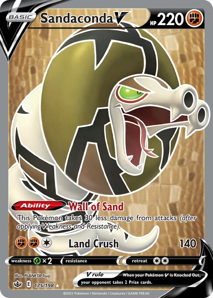 Sandaconda V #175 Chilling Reign Pokemon card