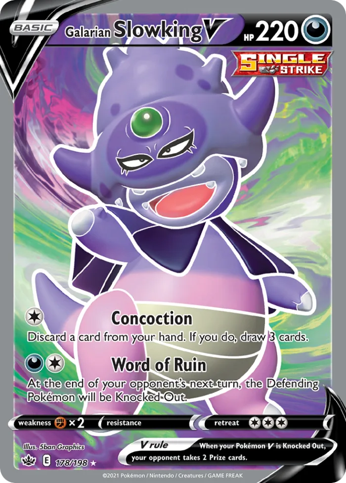 Galarian Slowking V #178 Chilling Reign Pokemon card