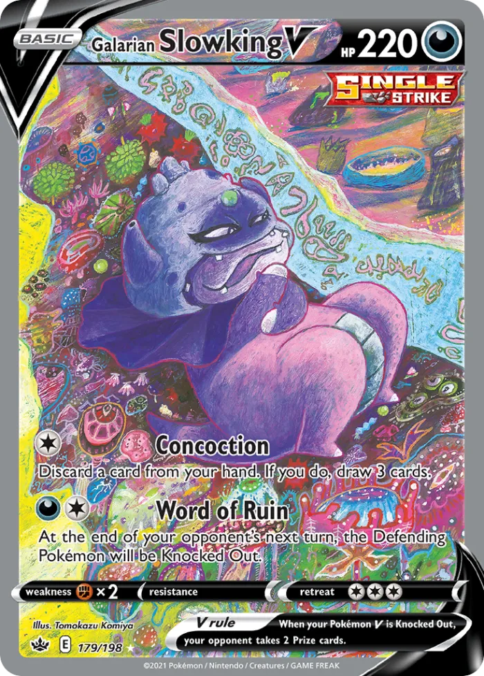 Galarian Slowking V #179 Chilling Reign Pokemon card