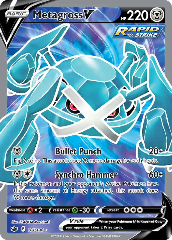 Metagross V #181 Chilling Reign Pokemon card