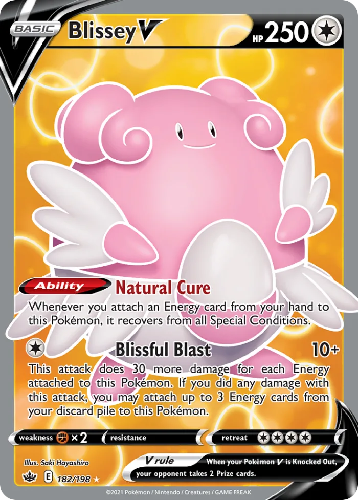 Blissey V #182 Chilling Reign Pokemon card