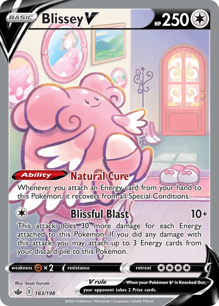 Blissey V #183 Chilling Reign Pokemon card