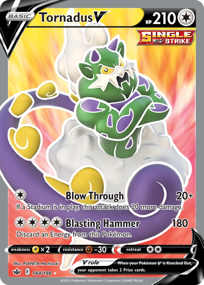 Tornadus V #184 Chilling Reign Pokemon card