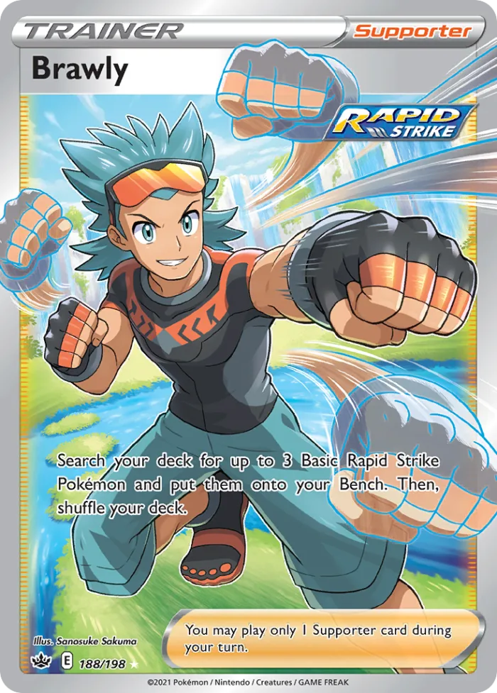 Brawly #188 Chilling Reign Pokemon card