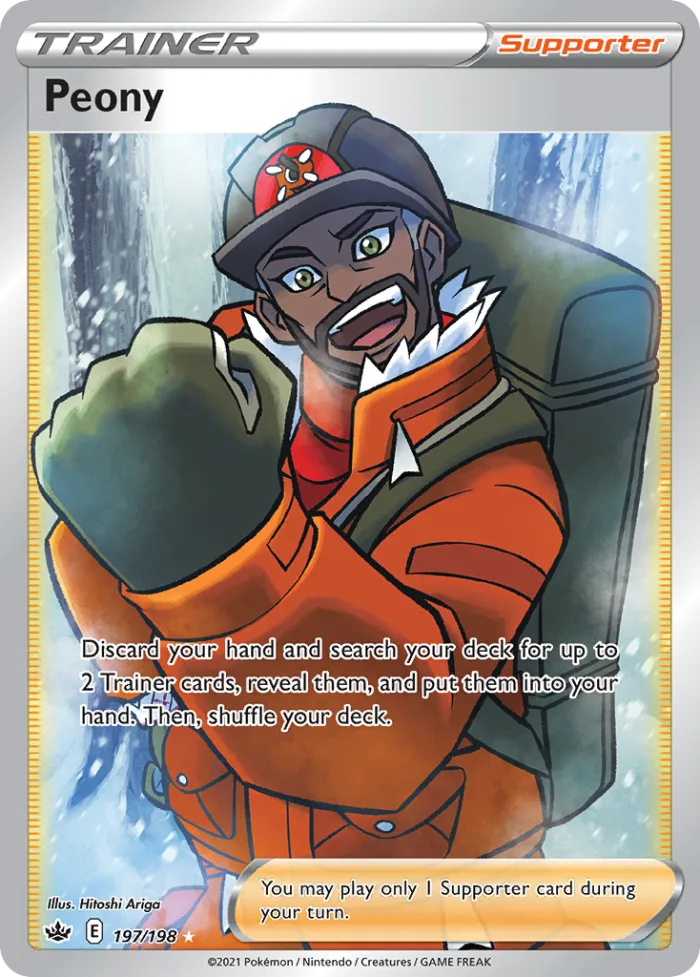 Peony #197 Chilling Reign Pokemon card