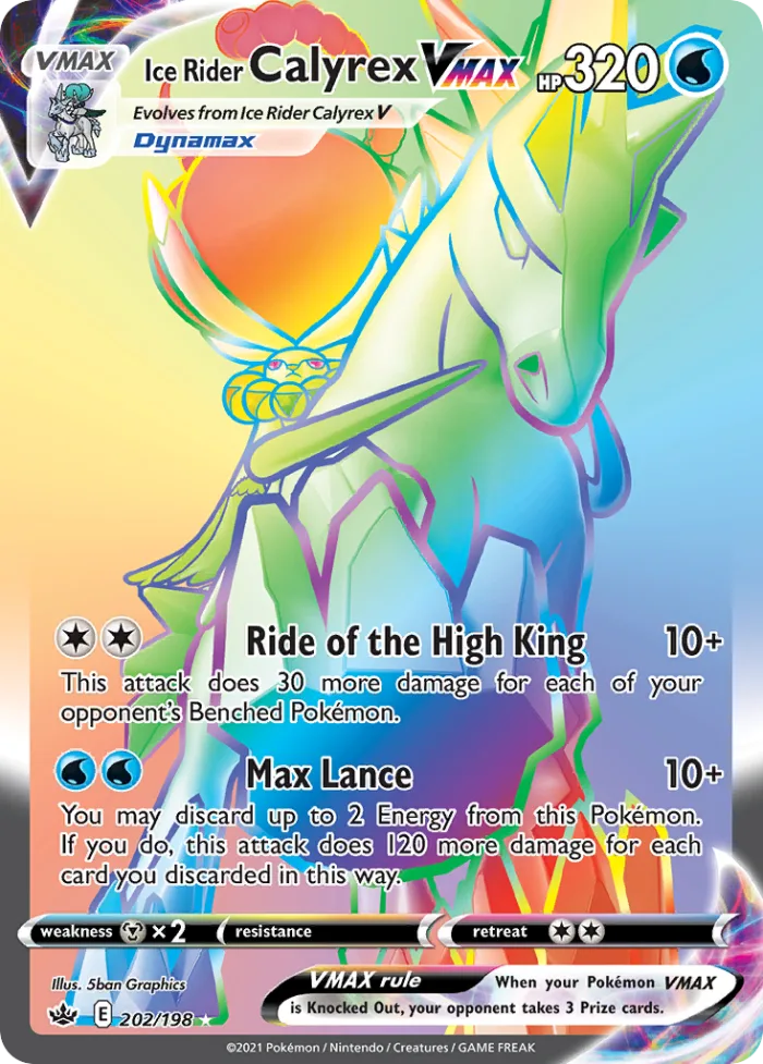 Ice Rider Calyrex VMAX #202 Chilling Reign Pokemon card